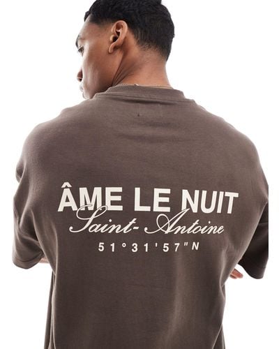 River Island Ame Le Nuit Logo T-shirt - Brown