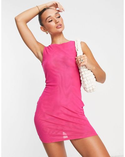 NA-KD Vestido corto ajustado - Rosa