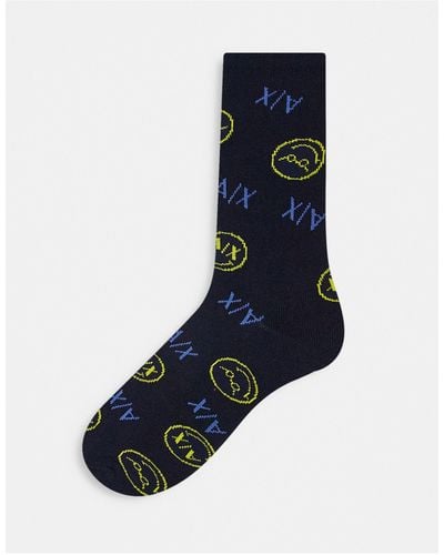 Armani Exchange X Smiley Face - Sokken - Blauw