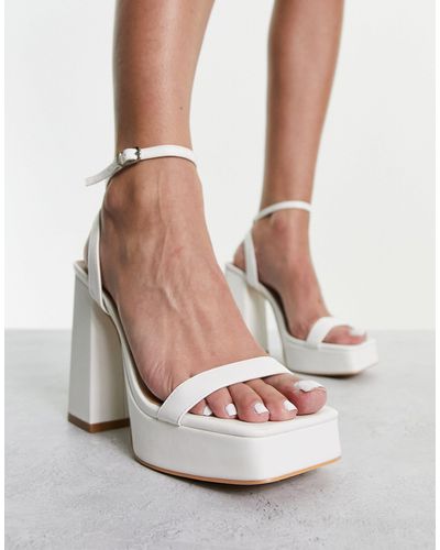 Glamorous Platform Heel Sandals - White