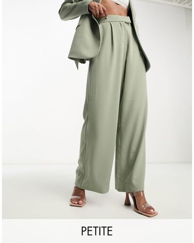 Forever New Tailored Wide Leg Trousers - Green