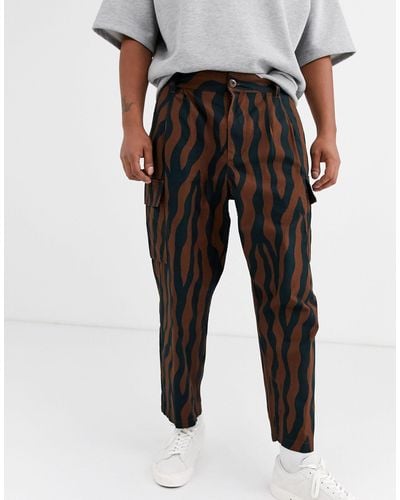 Obey Fubar - Pantaloni cargo zebrati marroni - Marrone