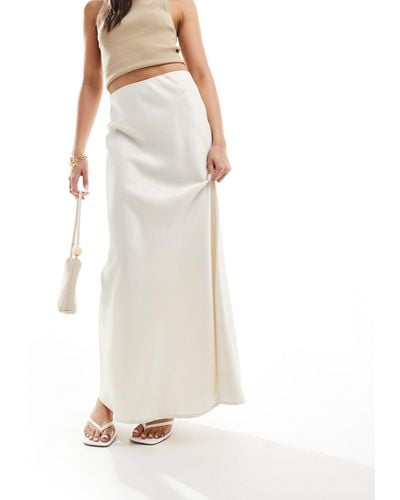 Y.A.S Satin Bias Cut Maxi Skirt - White