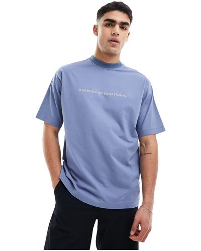 Barbour International Stacked Logo T-shirt - Blue