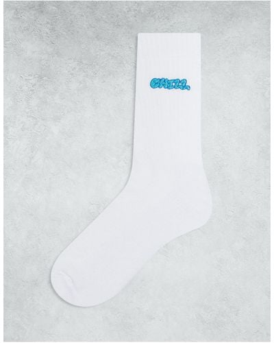 ASOS Sock With Chill Embroidery - White