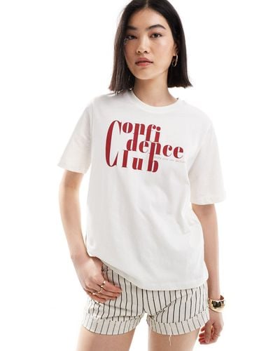 ONLY – kastiges t-shirt - Weiß