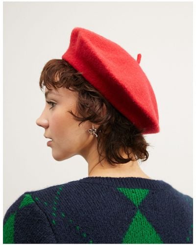 ASOS Wool Beret With Improved Fit - Red