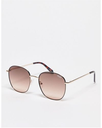 Quay Quay - jezabell - occhiali da sole rotondi marroni - Bianco