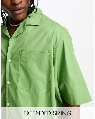 ASOS Recht Oversized Overhemd Met Reverskraag - Groen