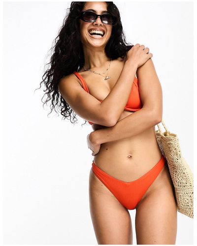 Pull&Bear Slip bikini rossi - Arancione