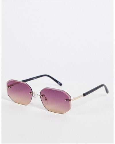 ASOS 90s Retro Rimless Sunglasses - Purple