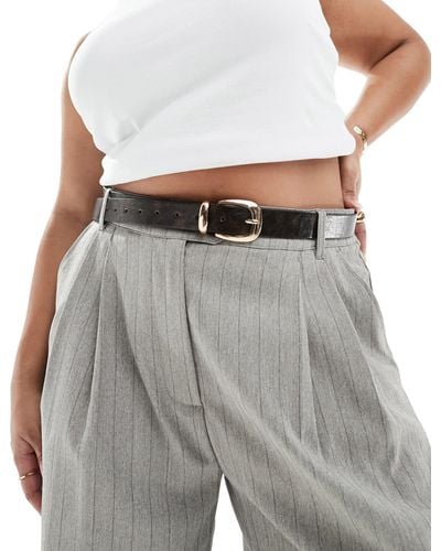 ASOS Asos Design Curve Waist And Hip Jeans Belt - Grey