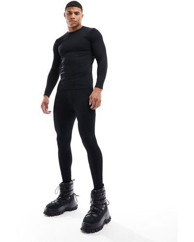 ASOS 4505 Ski Seamless Rib Base Layer leggings - Black