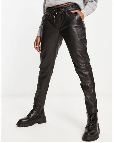 Muubaa Tapered Leather sweatpants - Black