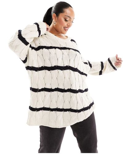 Yours Cable Knitted Sweater - Natural