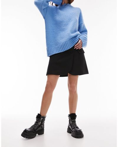 TOPSHOP Mini-jupe ajustée en blazer pour homme retravaillé - noir - Bleu