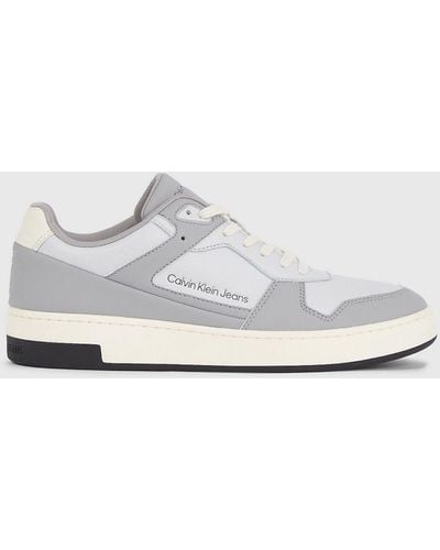 Calvin Klein Faux Leather Trainers - White