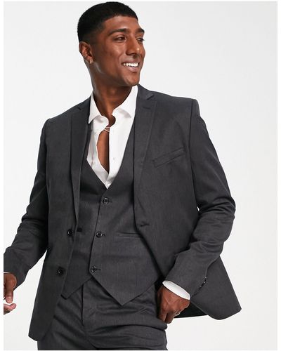 Bolongaro Trevor Wedding Plain Skinny Suit Jacket - Gray