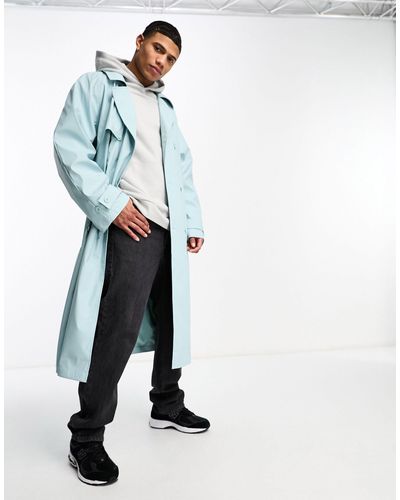 ASOS Oversized Rubberised Trench Coat - White