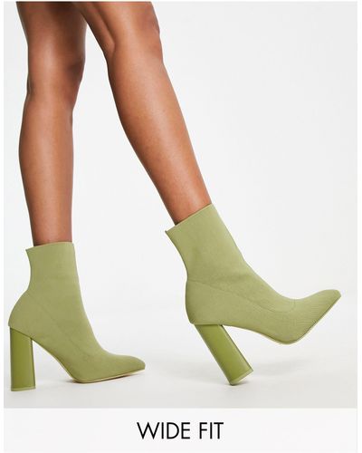 Public Desire Botas color estilo calcetín - Verde