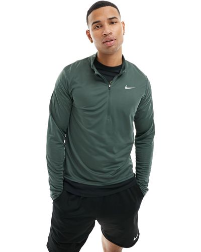 Nike Dri-fit Pacer Half Zip Long Sleeve Top - Green