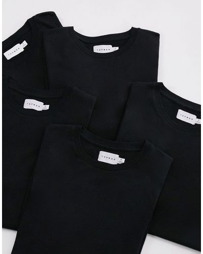 TOPMAN 5 Pack Classic T-shirt - Black