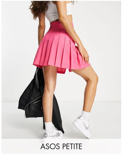 ASOS Asos design petite - mini-jupe plissée en jersey - cerise - Rose