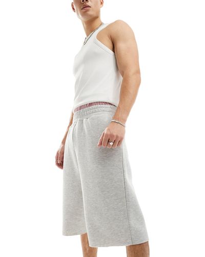Reclaimed (vintage) Pantaloncini della tuta unisex ampi - Bianco