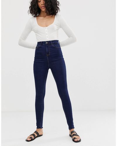 WÅVEN Anika - Skinny Jeans Met Hoge Taille - Blauw