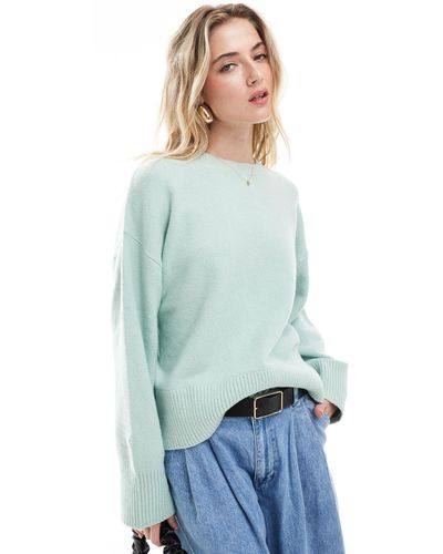 & Other Stories Wool Blend Crew Neck Jumper - Blue