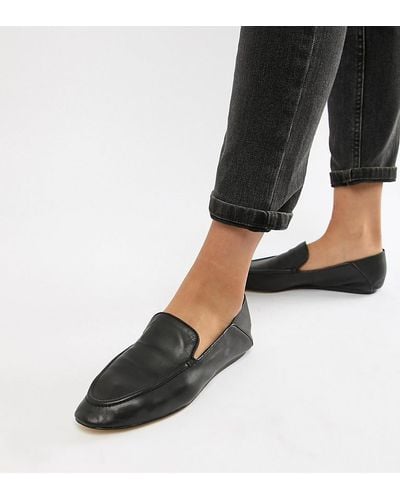 Mango Soft Leather Loafer - Black