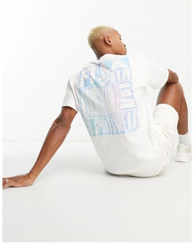Fila T-shirt imprimé ondulé au dos - Blanc
