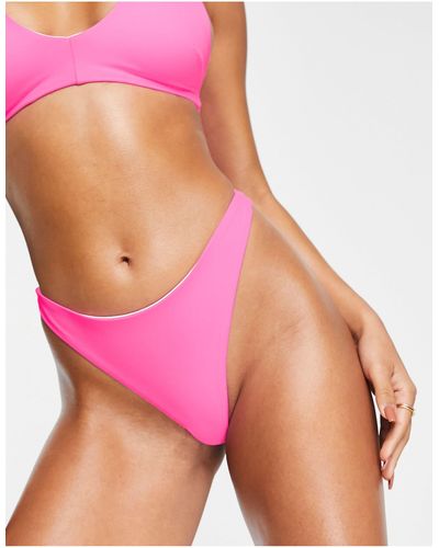 ASOS Mix And Match High Leg Thong Bikini Bottom - Pink