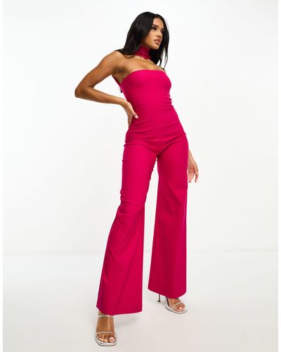 Vesper – trägerloser jumpsuit - Pink