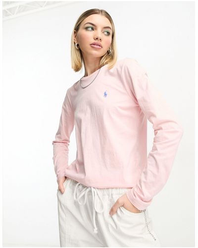 Polo Ralph Lauren T-shirt Met Iconisch Logo En Lange Mouwen - Roze