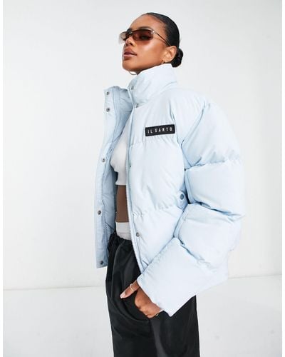 Il Sarto Puffer Jacket With Back Logo - Blue