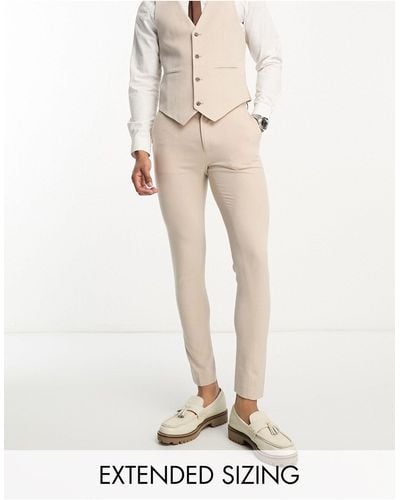 ASOS Super Skinny Suit Trousers - Natural