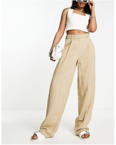 & Other Stories Linen Blend Trousers - White