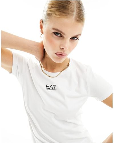 EA7 Camiseta blanca con logo en la parte central - Blanco