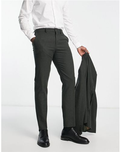 SELECTED Slim-fit Pantalon Van Wolmix - Zwart