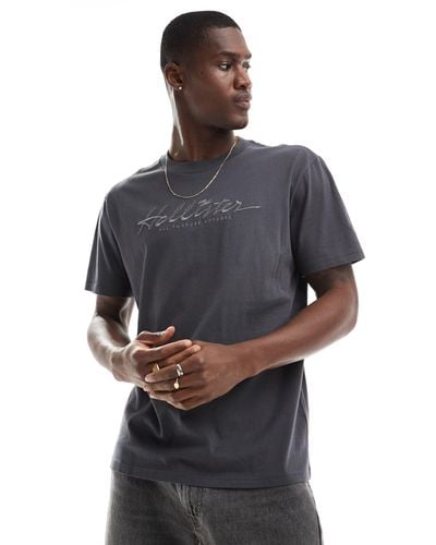 Hollister Relaxed Fit T-shirt With Tonal Embroidery Logo - Blue