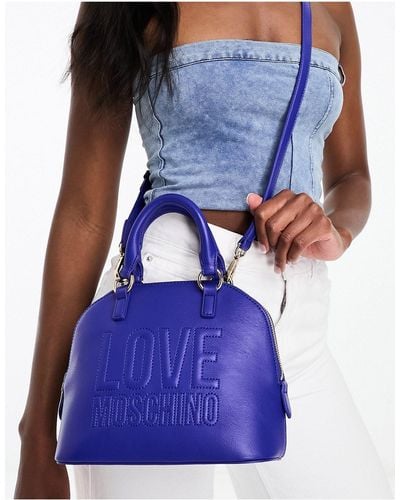 Love Moschino Crossbody Tas Met Logo - Blauw