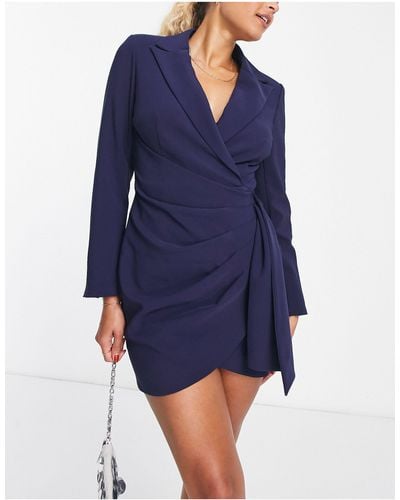 Lavish Alice Wrap Blazer Dress - Blue