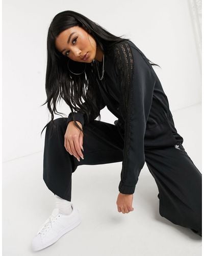 adidas Originals Bellista Lace Insert Jumpsuit - Black