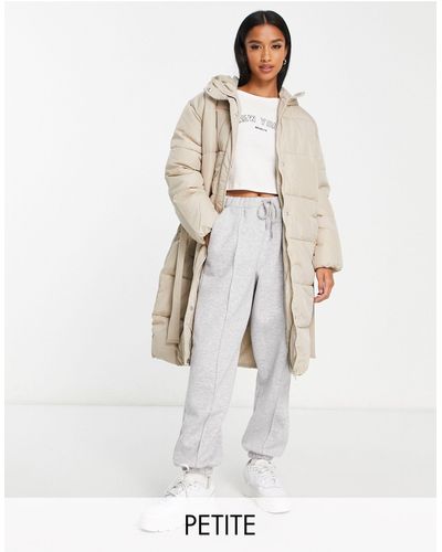 New Look Belted Midi Puffer Coat - White