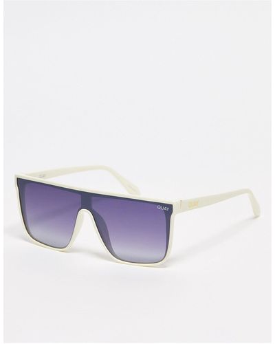 Quay Quay - nightfall - occhiali da sole a mascherina bianchi con lenti polarizzate - Bianco