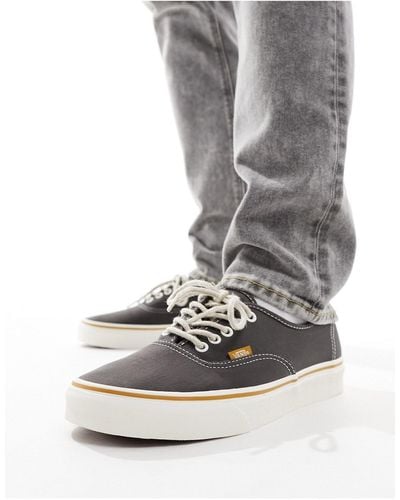 Vans Authentic Sneakers With Yellow Details - Gray