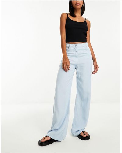 Mango Slouchy Jean Style Pants - White