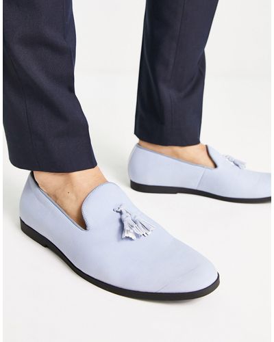 Truffle Collection Wide Fit Slipper Loafers - Blue