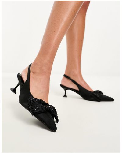 Public Desire Guest list - scarpe con tacchetto nere decorate con fiocco - Nero
